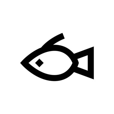 Deniz ürünleri vektörü ince çizgi simgesi