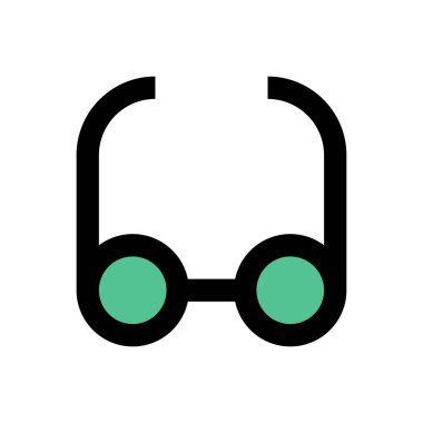 gözlük vektör düz renk simgesini