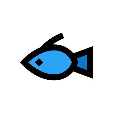 deniz ürünleri vektörü düz renk simgesi