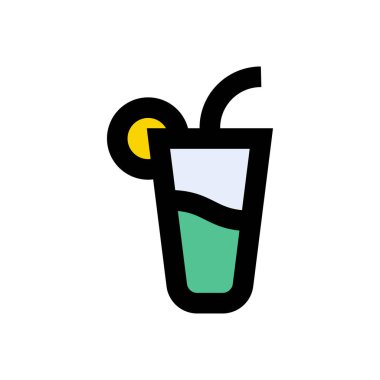 içecek vektörü düz renk simgesi