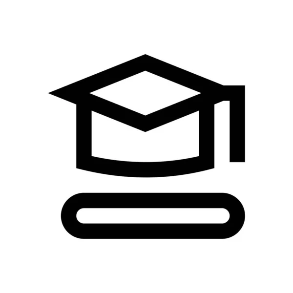 Graduation Vector Thin Line Icon — Stock Vector