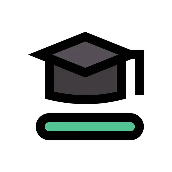 Graduation Vector Flat Color Icon — Stock Vector