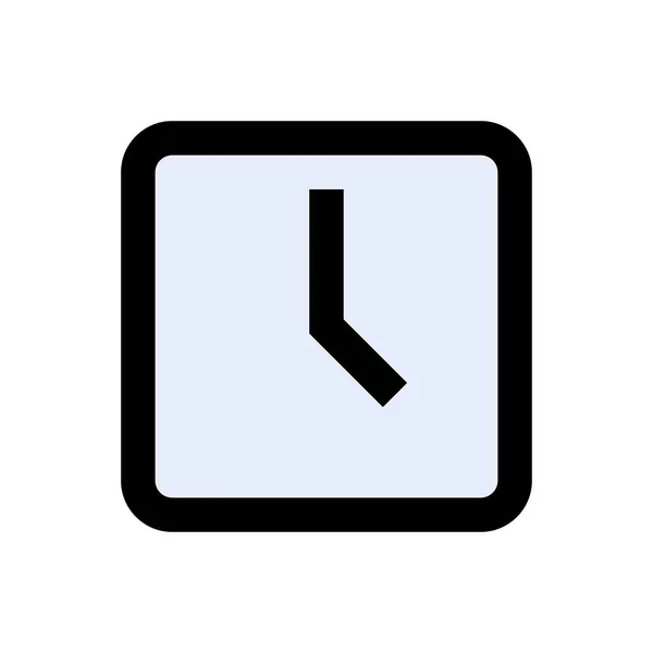 Reloj Vector Icono Color Plano — Vector de stock