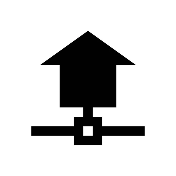 Réseau Vectoriel Glyphe Icône Plate — Image vectorielle