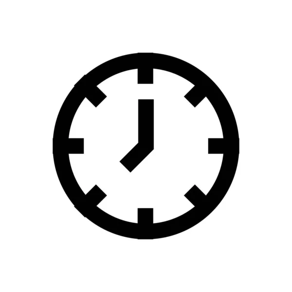 Klok Vector Dunne Lijn Pictogram — Stockvector