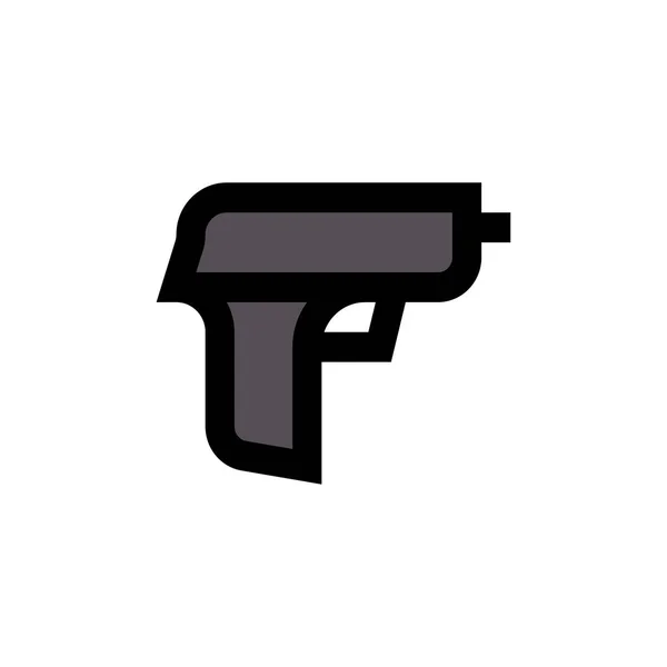 Gun Vector Flat Color Icon — Stock Vector