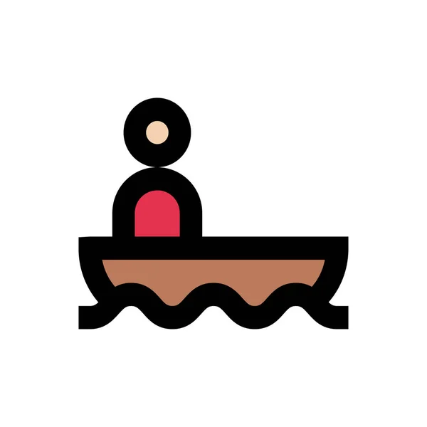 Boat Vector Flat Color Icon — Stock Vector