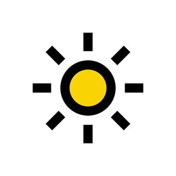 Иконка Вектора Солнца Плоского Цвета — стоковый вектор