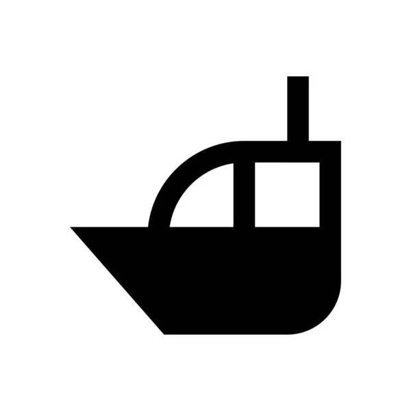 Barca Vettore Glifo Icona Piatta — Vettoriale Stock
