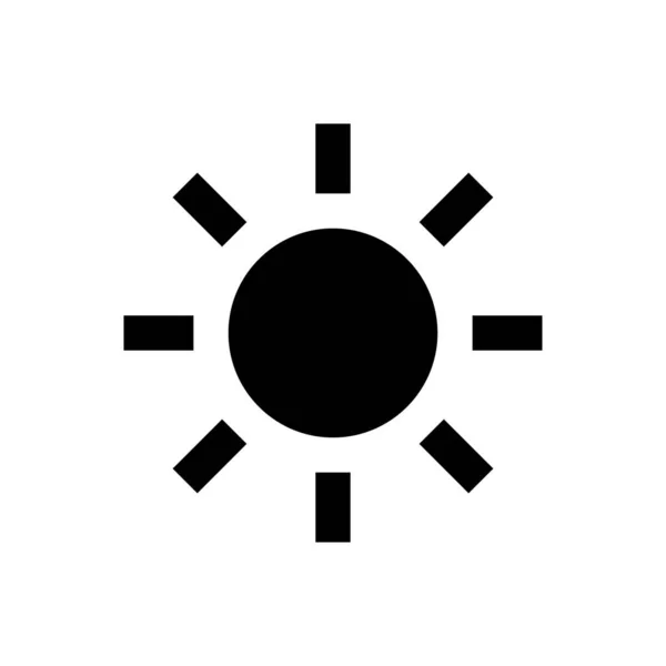 Sol Vector Glifo Icono Plano — Vector de stock