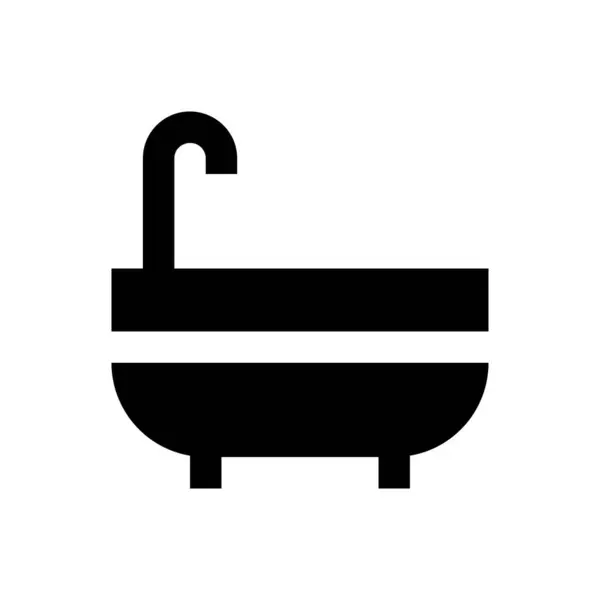 Wanne Vektor Glyphen Flaches Symbol — Stockvektor