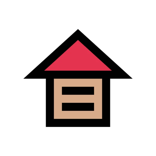 House Vector Flat Color Icon — Stock Vector