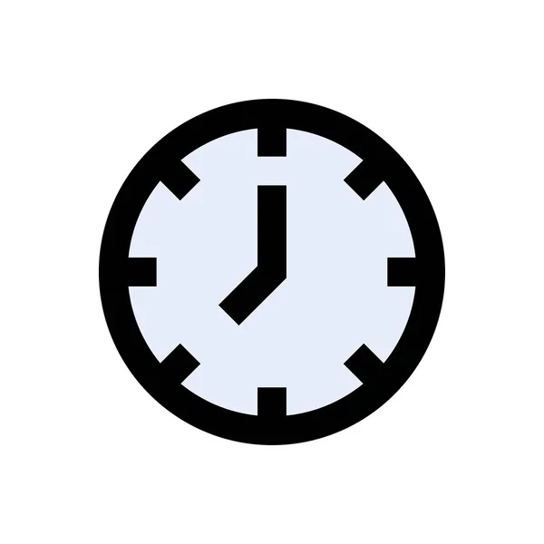 Reloj Vector Icono Color Plano — Vector de stock