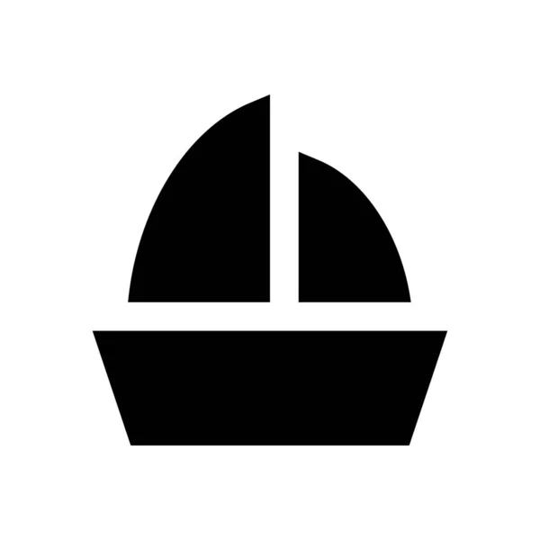 Barca Vettore Glifo Icona Piatta — Vettoriale Stock