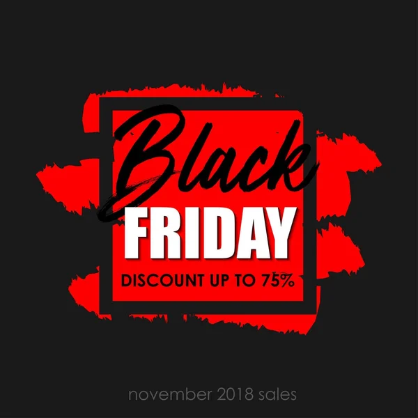 Black Friday sale inscription. Black Friday banner design template . Vector illustration — Stock Vector