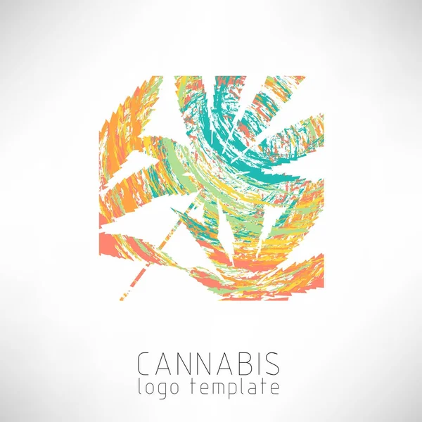大麻の創造的なロゴ。マリファナ カラフルなベクトル シンボル. — ストックベクタ