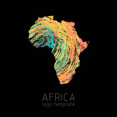 Afrika yaratıcı tasarlanmış siluet harita. Afrika kıta siluet