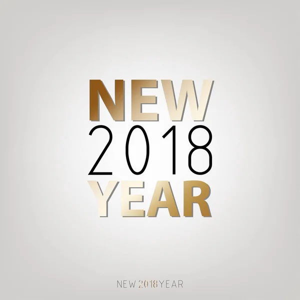 2018新年快乐。新年平面设计矢量 — 图库矢量图片
