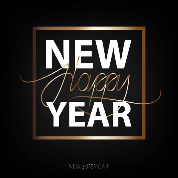 Happy New Year 2018. Nieuwjaar platte ontworpen vector — Stockvector