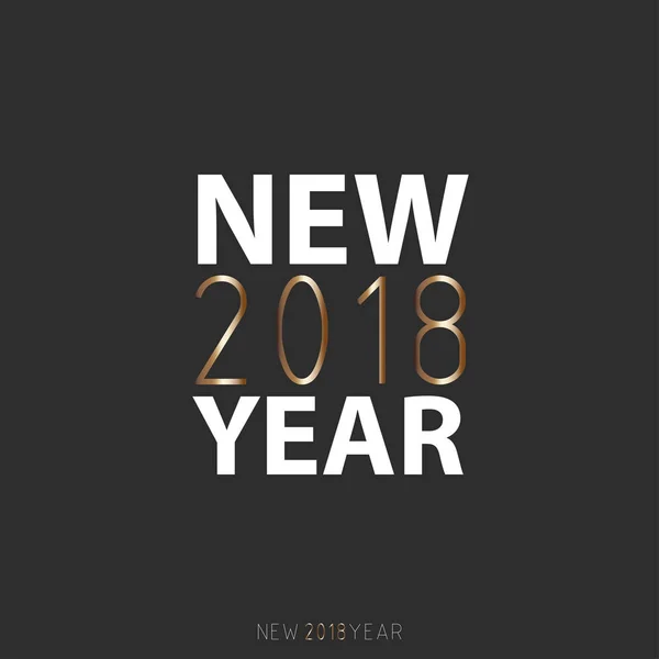 Feliz Año Nuevo 2018. Año Nuevo vector plano diseñado — Vector de stock