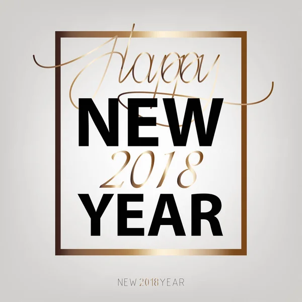 Happy New Year 2018. Nieuwjaar platte ontworpen vector — Stockvector