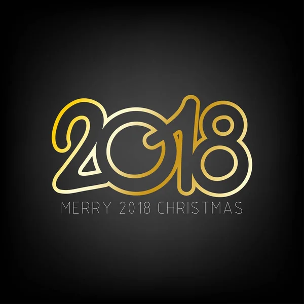 Šťastný Nový Rok 2018 Vektorové Pozadí Nový Rok Veselé Vánoce — Stockový vektor