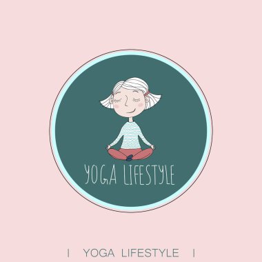 Sevimli kız yoga egzersiz. 