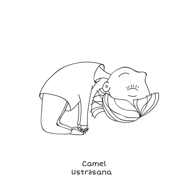 Kind yoga pose. Camel — Stockvector