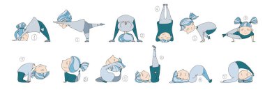 çocuklar yoga yaparken gösteren resim
