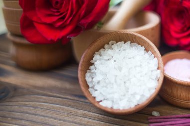 Spa ve güzellik için ayarlayın. Banyo ve duş gevşeme.