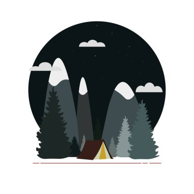 Vektör düz web afiş macera konulu.