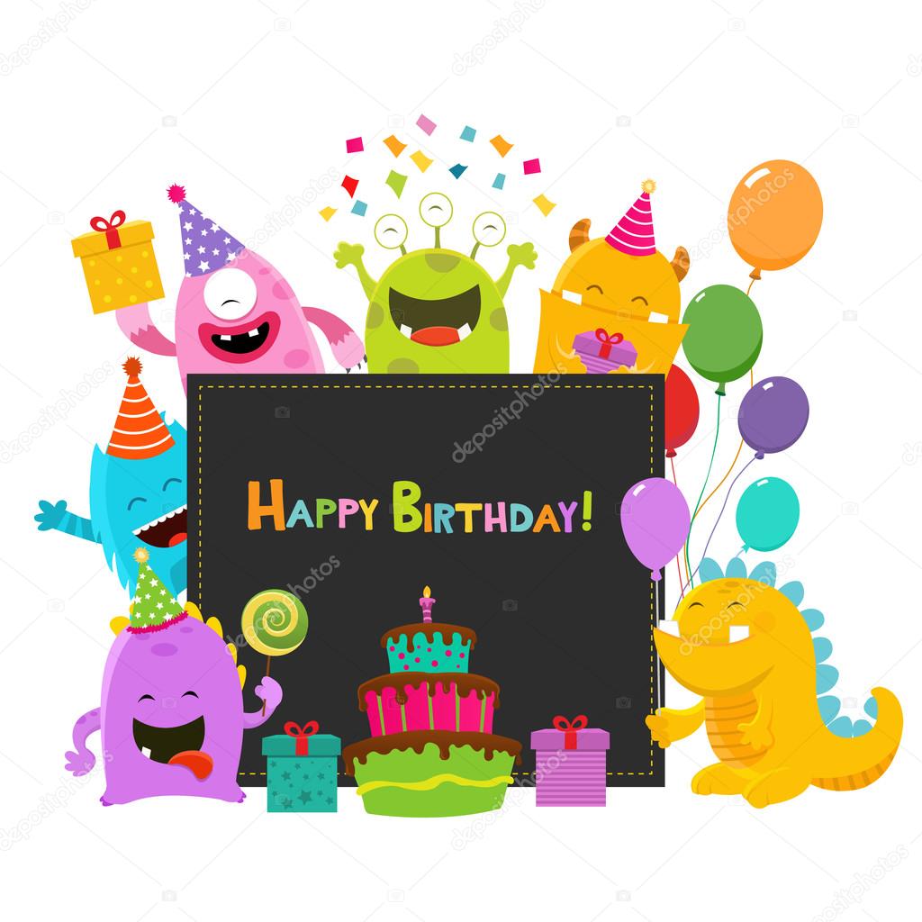 Cute Birthday Monsters Card