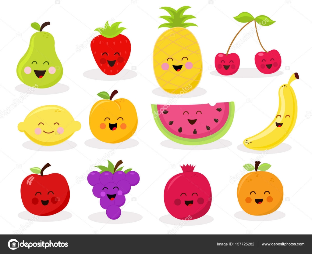 Cute Fruit Set — Stock Vector © PinarInce 157725282