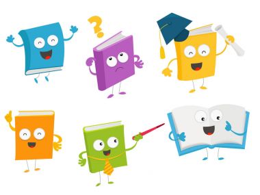 Kitap karakterleri vektör çizim