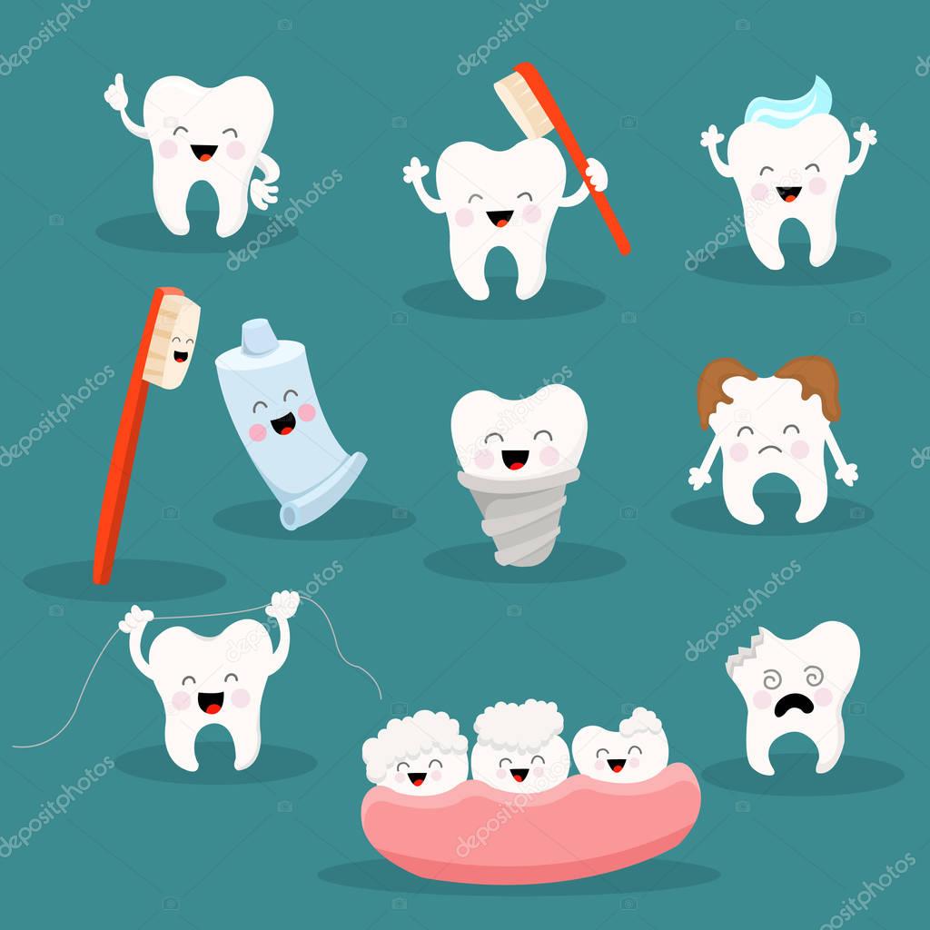 Cute Tooth Characters