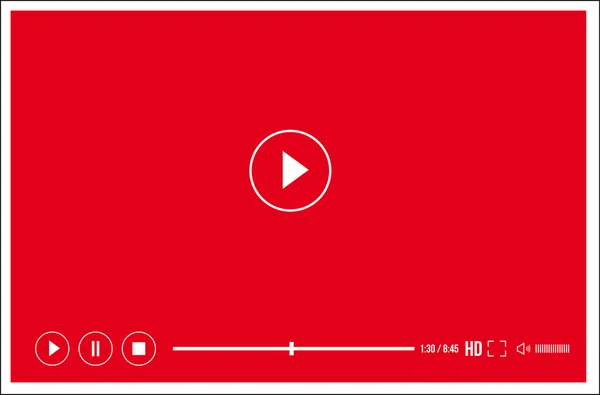 Interface de leitor de vídeo plana web moderna - vector — Vetor de Stock