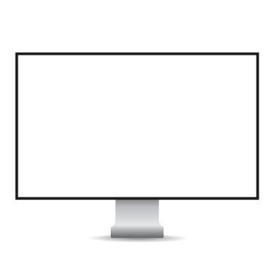 Bilgisayar ekran boş beyaz ekran vektör ile
