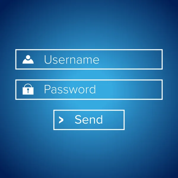 Login Formular Vektor blau — Stockvektor