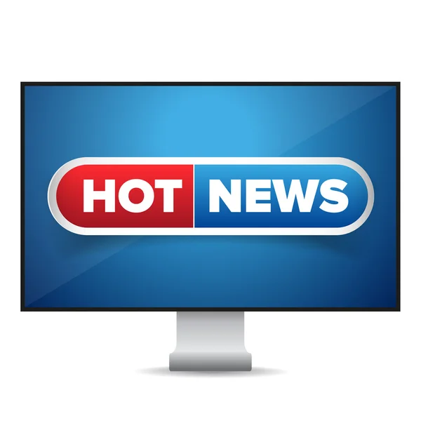 Hot news TV screen vector — Stock Vector