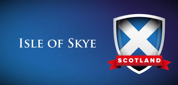 Vlag van Schotland met Isle of Skye ondertekenen — Stockvector