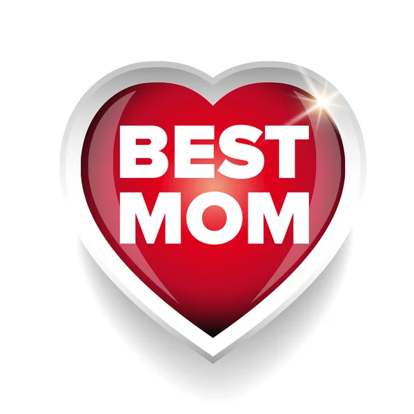 En iyi anne vektör kalp — Stok Vektör