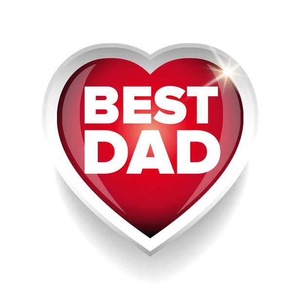 Mejor papá vector corazón — Archivo Imágenes Vectoriales
