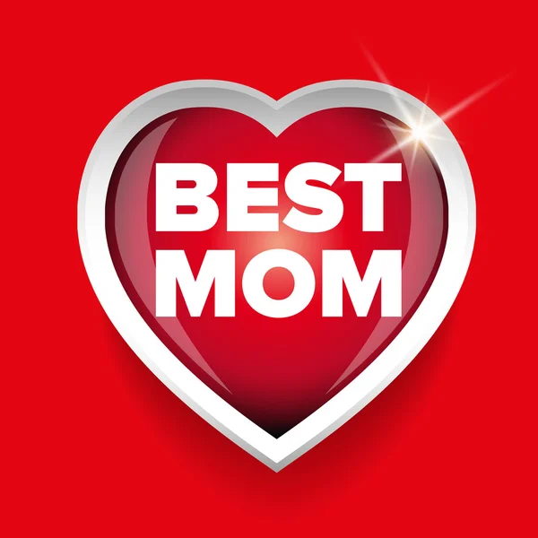 Mejor mamá vector corazón — Archivo Imágenes Vectoriales