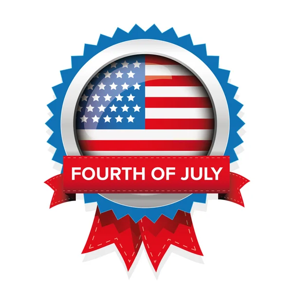 Čtvrtého července americký den nezávislosti label odznak vektor — Stockový vektor