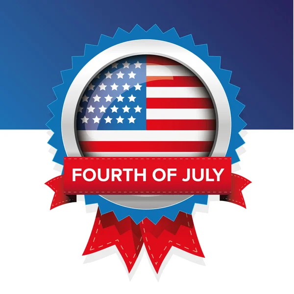 Quarto di luglio americano indipendenza giorno etichetta distintivo vettore — Vettoriale Stock
