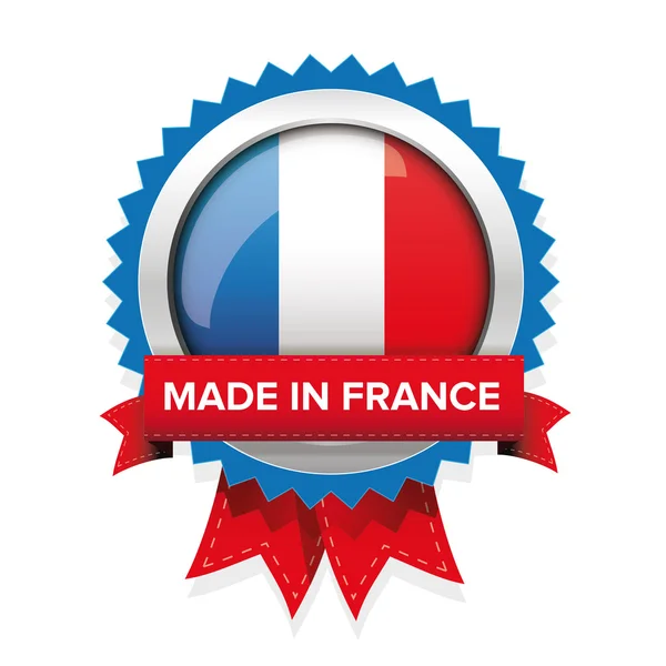 Badge made in France con nastro — Vettoriale Stock