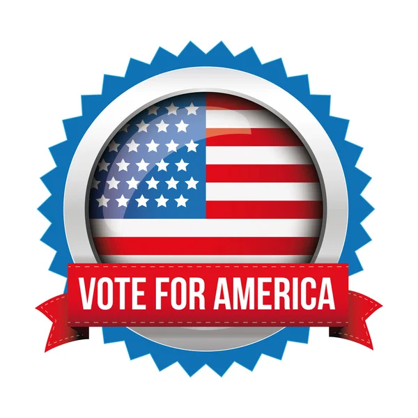 アメリカ - 選挙バッジのための投票 — ストックベクタ