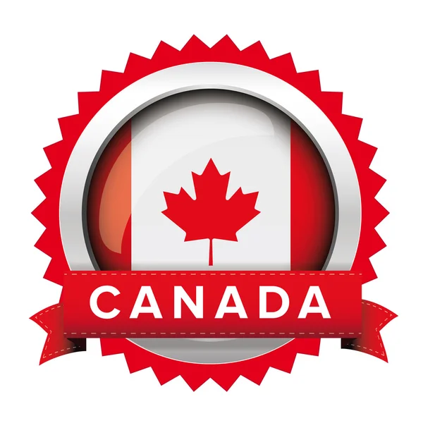 Vetor de emblema de bandeira do Canadá — Vetor de Stock