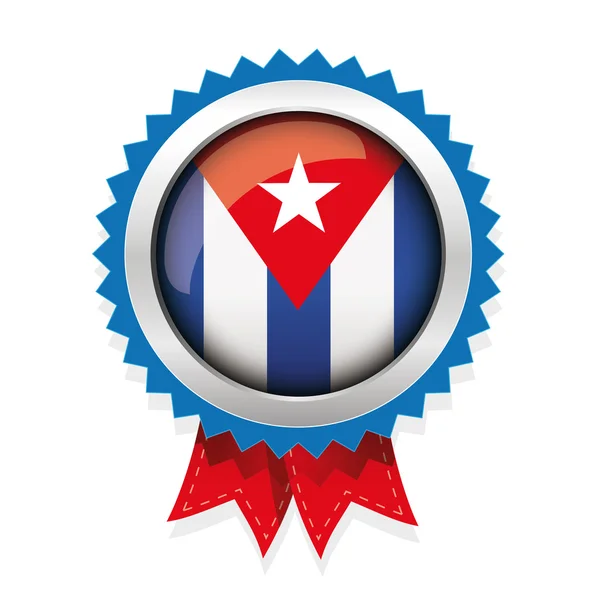 Cuba vlag knop badge — Stockvector