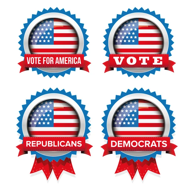 Etats-Unis élection présidentielle ensemble 2016 badge vectoriel — Image vectorielle